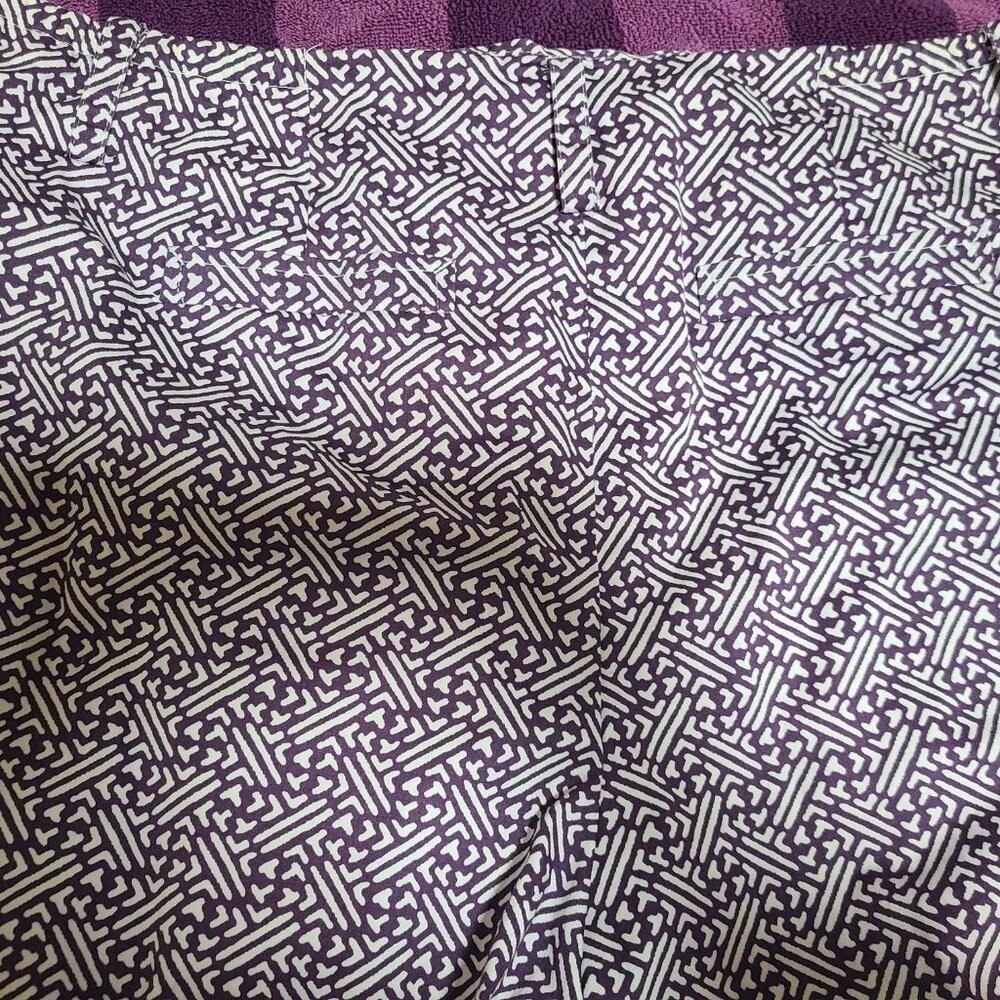 Talbots Purple Cropped Pants 98% Cotton NWOT 16W
